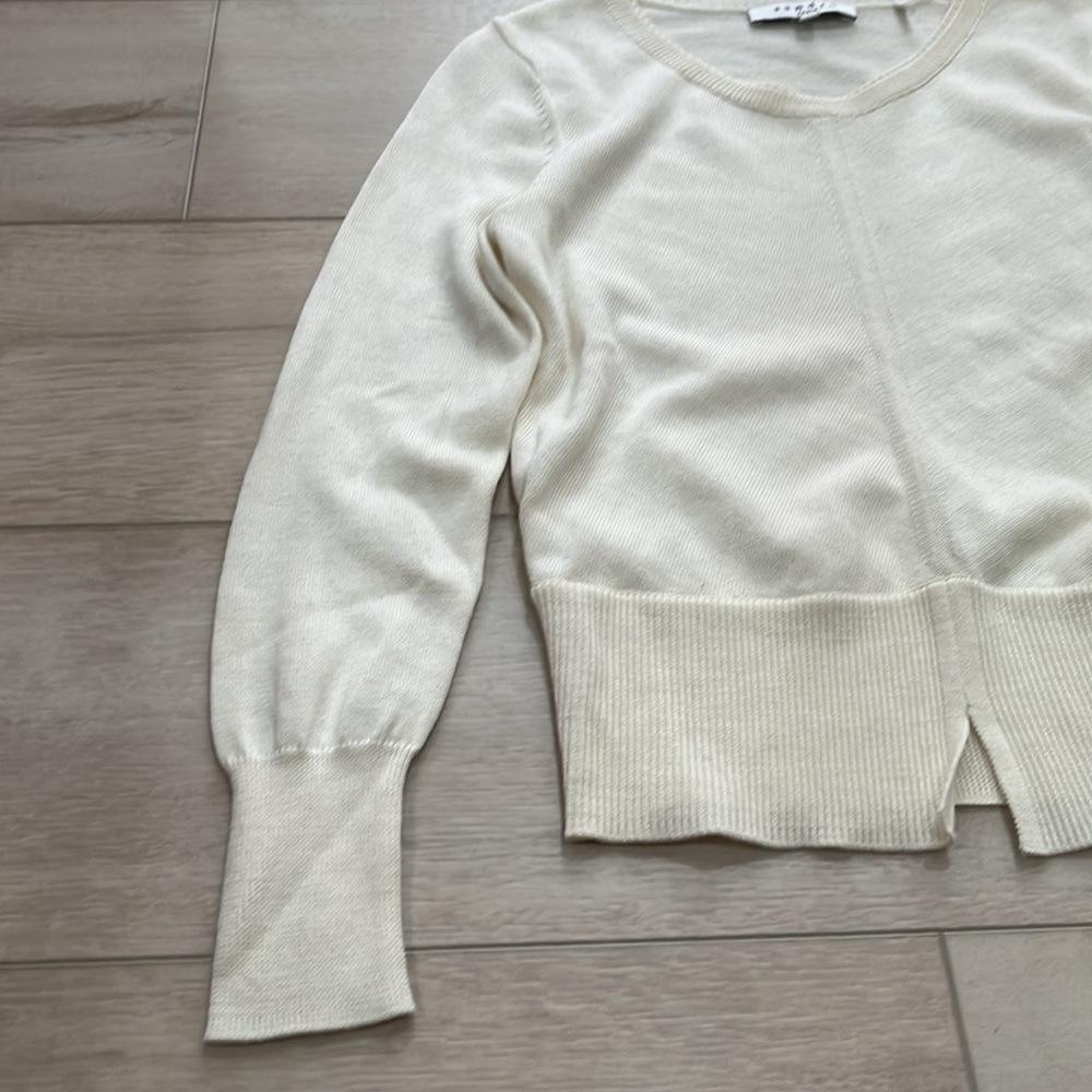Sandro Off-White Crew Neck Sweater - Picture 4 of 15